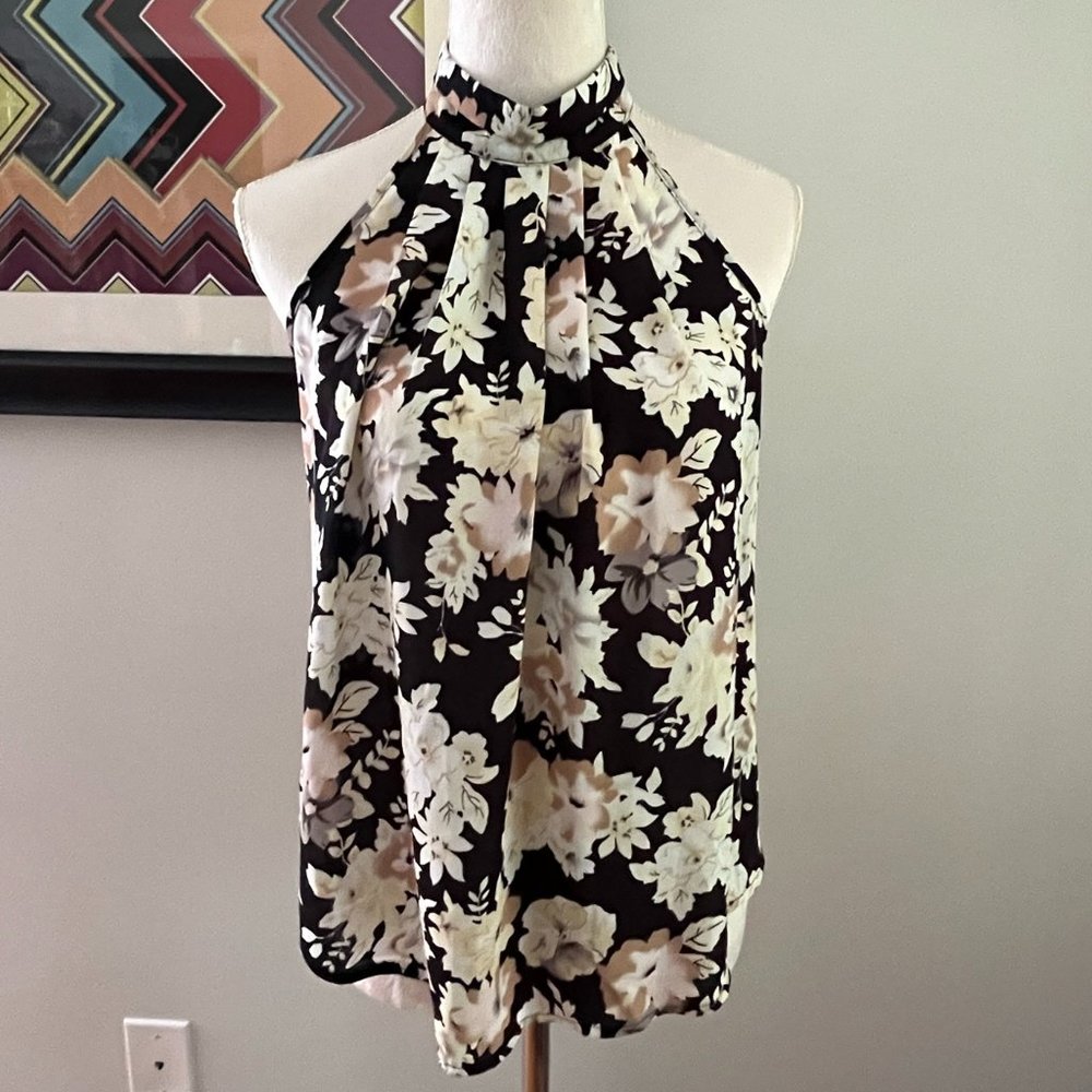 Sienna Sky Black Floral Halter Blouse S